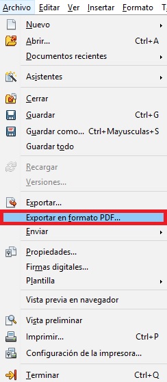 Cómo convertir un archivo ODT a PDF