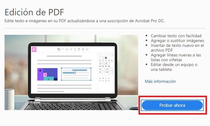 Activar la versión de prueba de Acrobat Pro DC