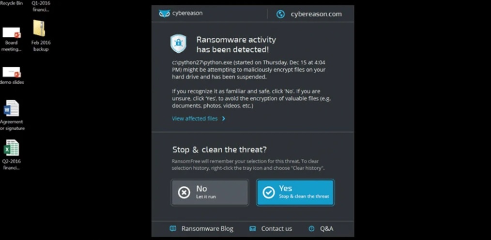 Interfaz de Ransomfree