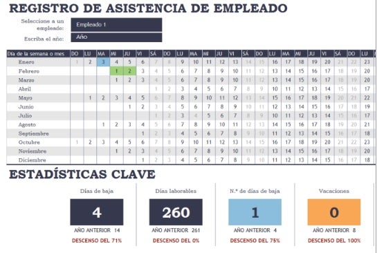 Plantilla para Excel