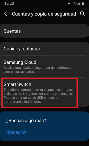 Cómo crear una copia de seguridad con Samsung Smart Switch