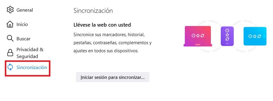 Sincronizacion de Firefox