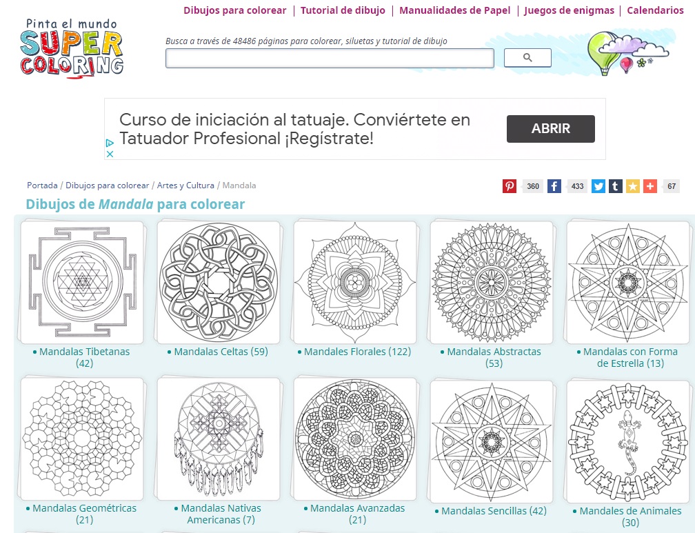 Página de Super Coloring