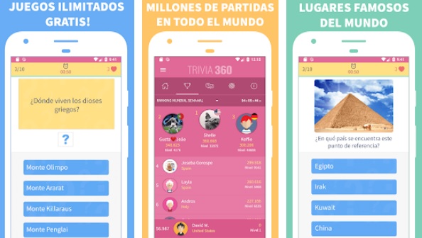 Pantalla de Trivia 360