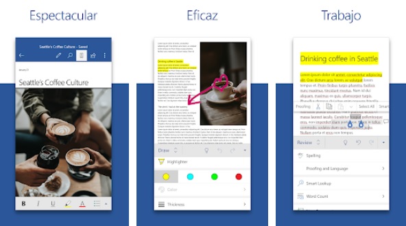 Interfaz de Word para Android