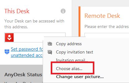 Cómo cambiar el alias de AnyDesk