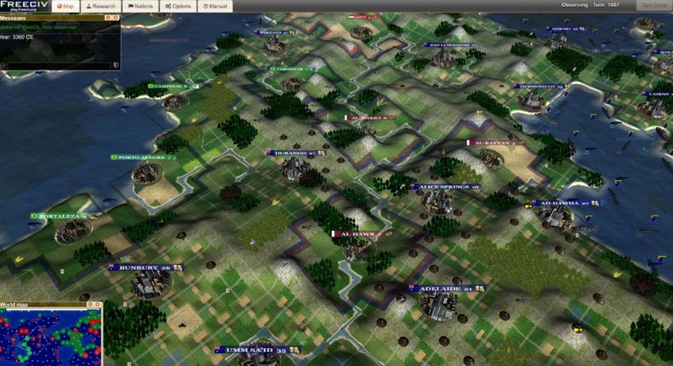 Captura de pantalla de Freeciv