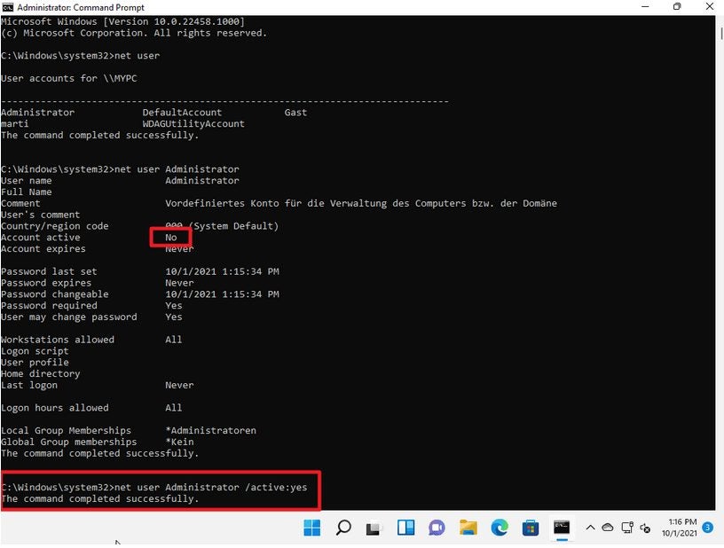 Cómo habilitar la cuenta oculta de administrador de Windows 11