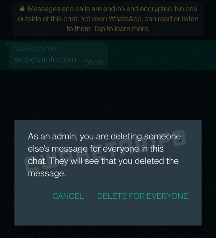 WhatsApp podría permitir a los administradores borrar mensajes de otros usuarios