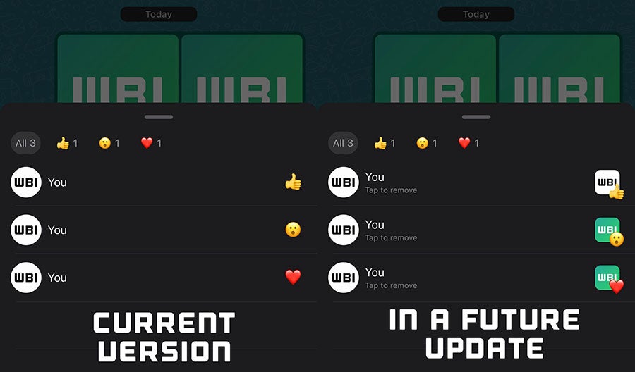 WhatsApp nueva reacción álbumes