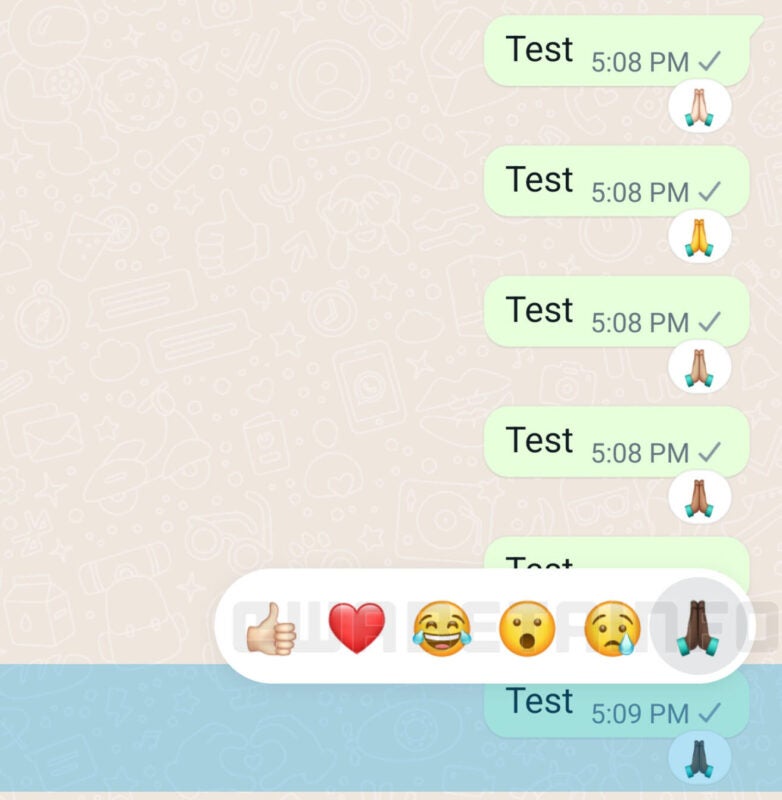 WhatsApp incorpora tonos de piel a las reacciones en los mensajes