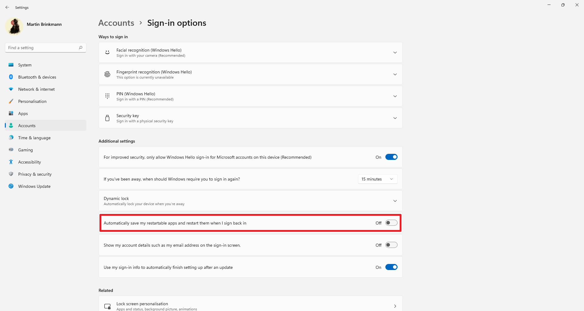 Cómo evitar que Windows 11 vuelva a abrir las ventanas del programa al reiniciar o iniciar sesión