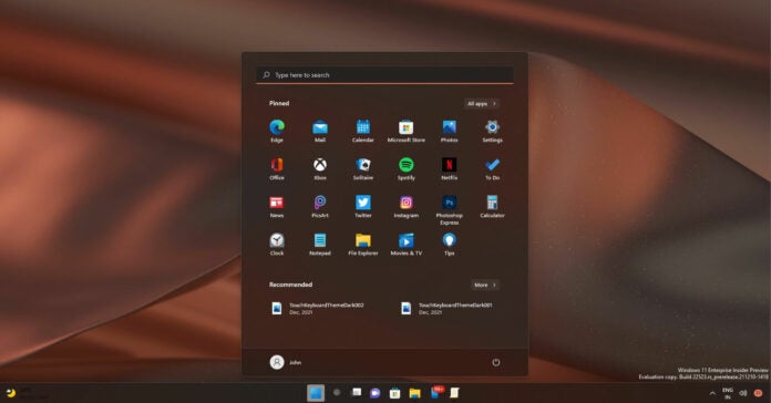 Errores graves en el menú inicio de Windows 11
