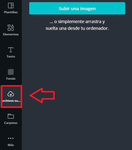 Subir una imagen en Canva