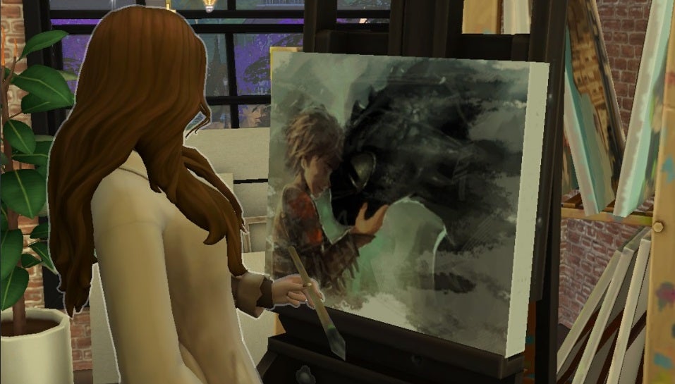 Galería de arte en Los Sims 4