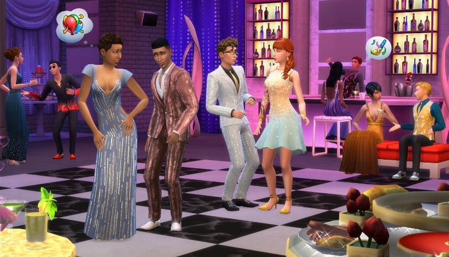 Fiesta glamurosa en Los Sims 4