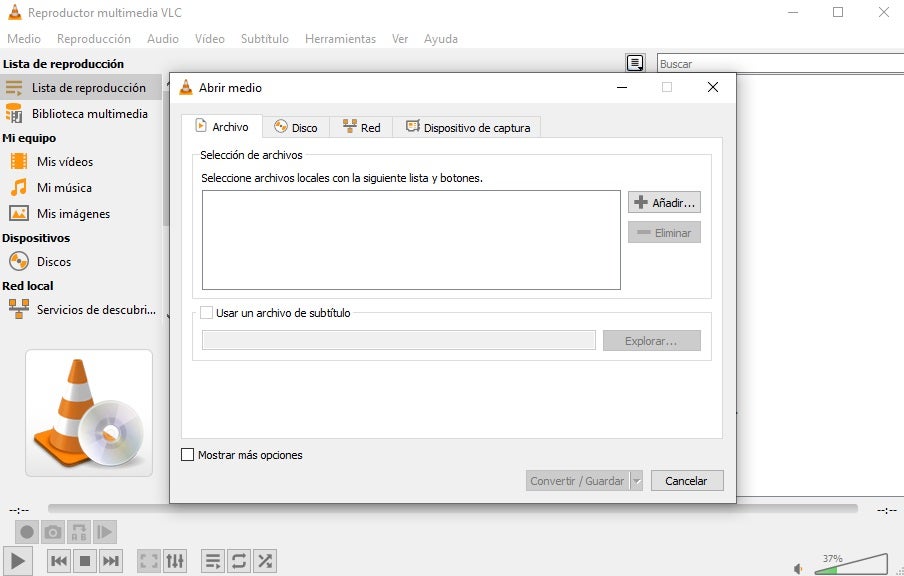 Interfaz de VLC Media Player