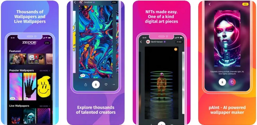 Interfaz de ZEDGE