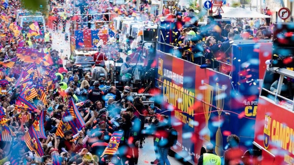 Rúa del Barcelona para celebrar la Liga