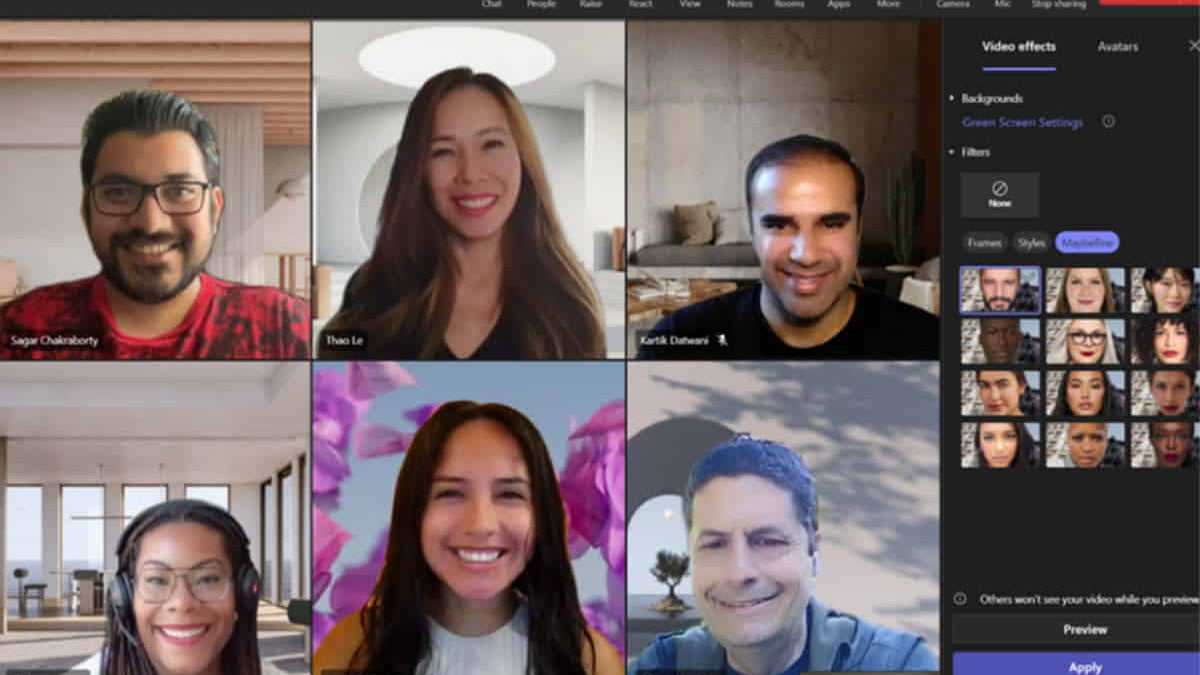 Microsoft Teams añade filtros de maquillaje generados por IA