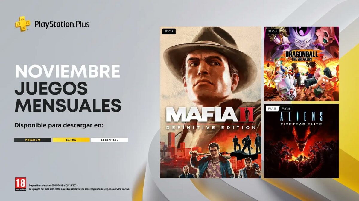 Estos son los juegos del PS Plus de noviembre de 2023 para PlayStation: mafiosos, aliens y super saiyans