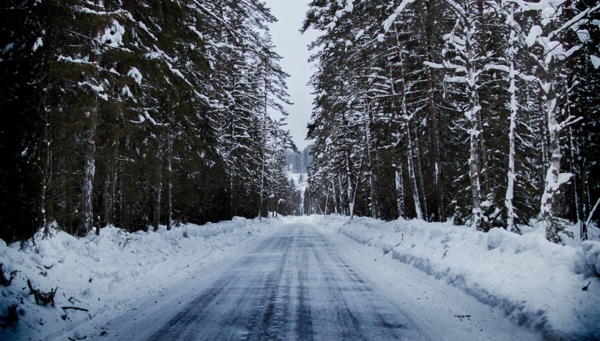 Hielo en las carreteras
