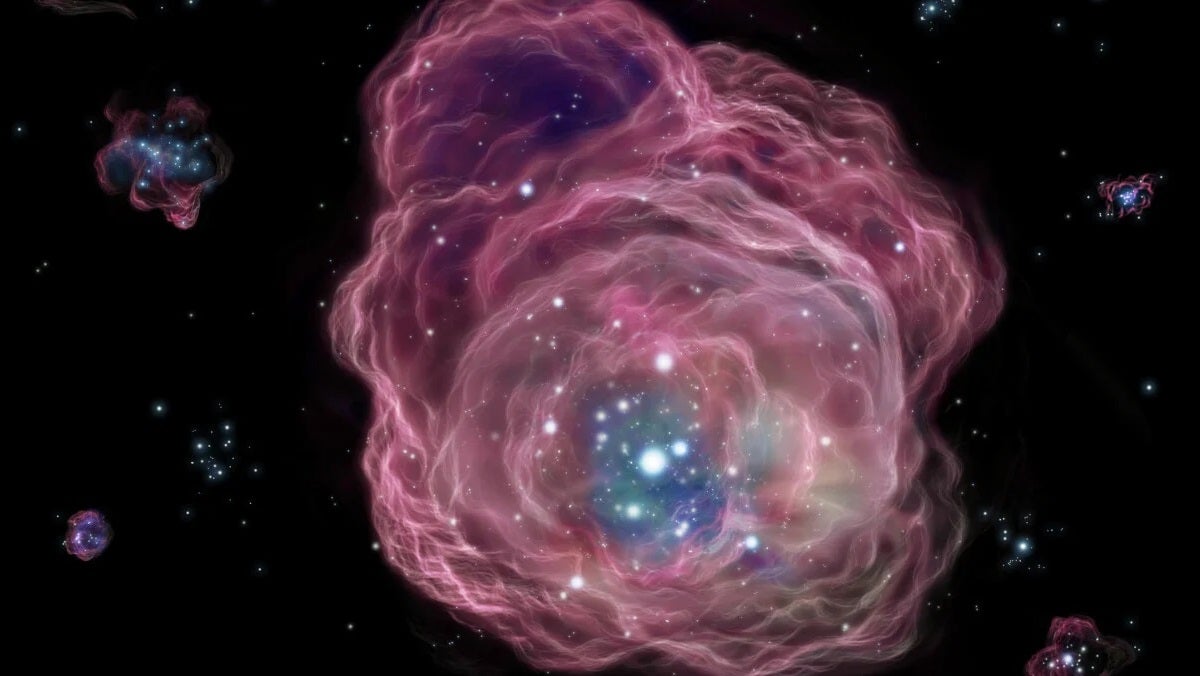 Imagen de unas estrellas del James Webb Credit: NAOJ illustration