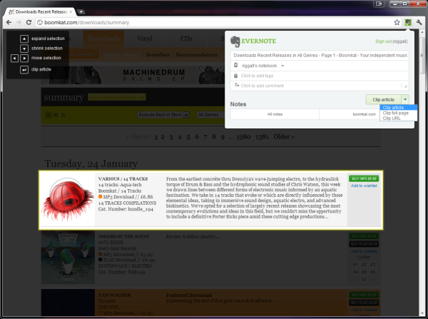 Evernote in Chrome