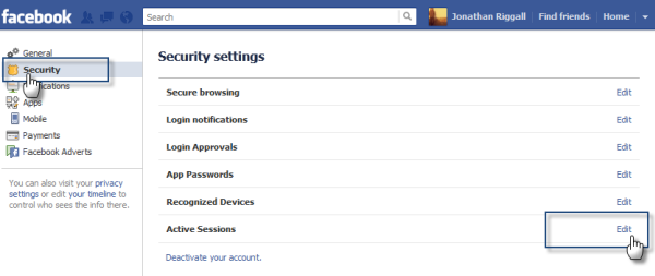 Facebook Security Settings