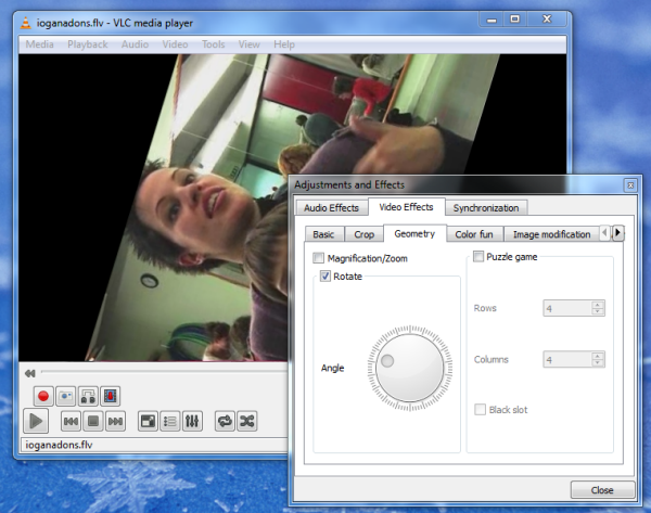 Rotate in VLC