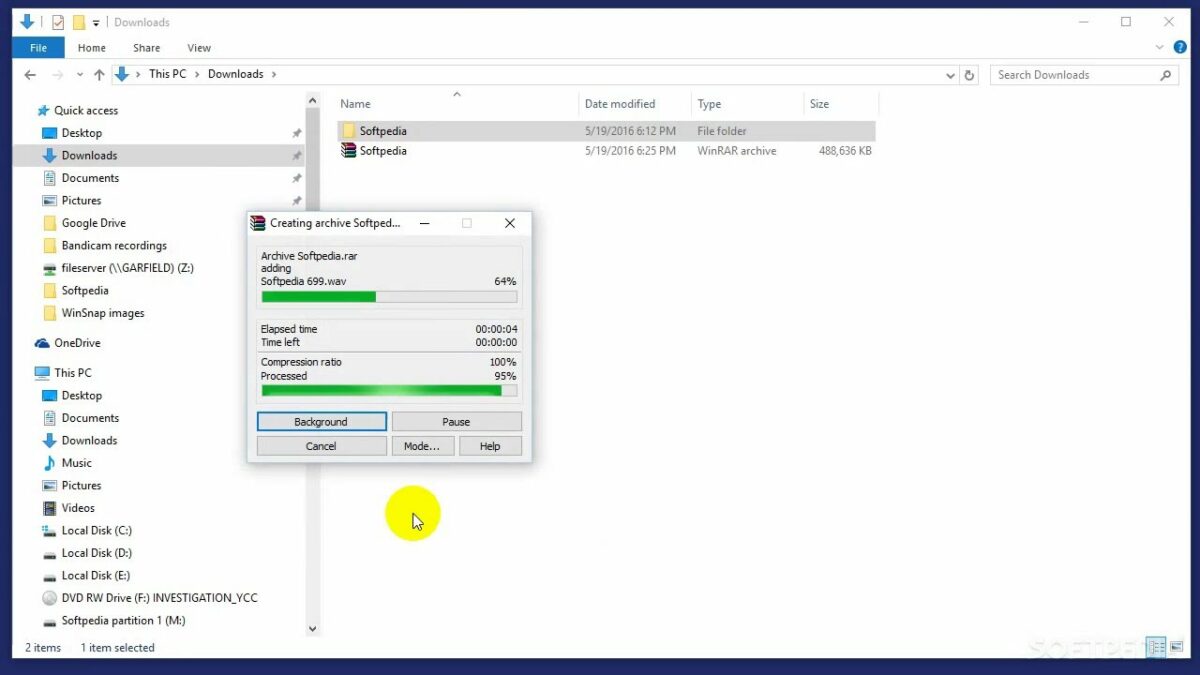 How to split up a large file with WinRAR