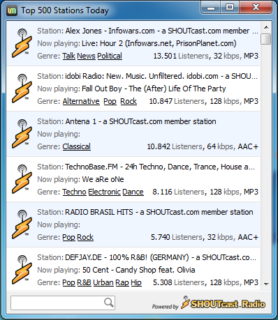 UMPlayer SHOUTcast player