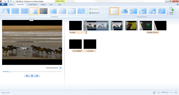 windows live movie maker animations