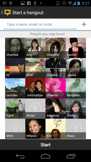 Google+ hangout list