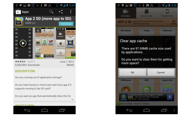 Transfer apps to SD card