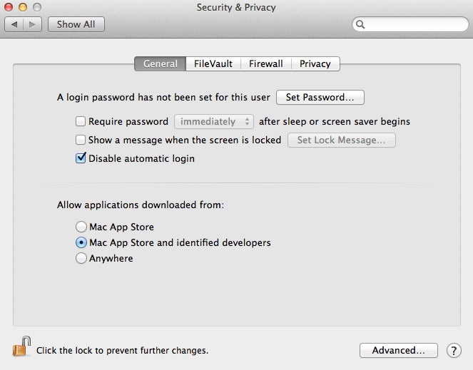 Gatekeeper Security Preferences