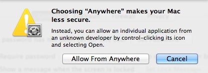 Gatekeeper Security Change Warning