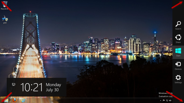 Windows 8 hot corners