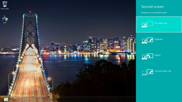 Windows 8 screen projection settings