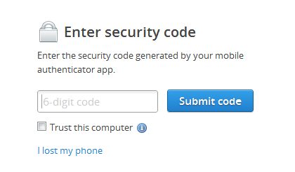 2-step verification code dropbox
