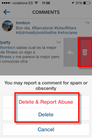 Choose to delete or report spam