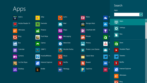 windows 8 search