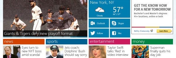 MSN.com’s new design is tailored for Windows 8 users