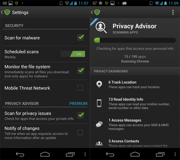 lookout settings android