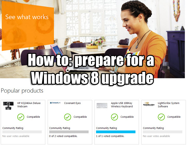 prepare for Windows 8 upgrade