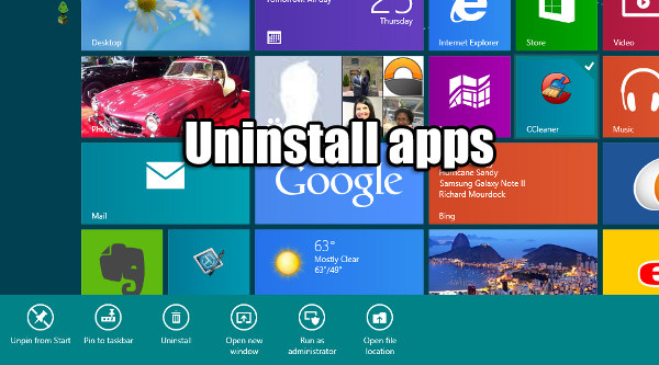 uninstall apps
