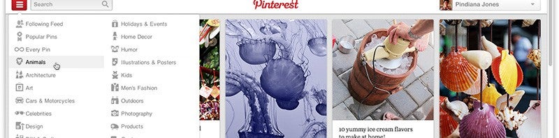 Pinterest testing new look to improve navigation and layout
