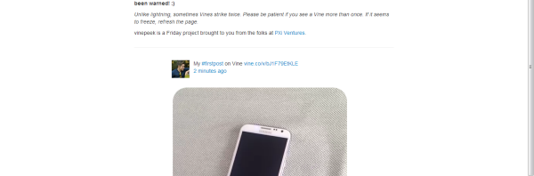 Vinepeek lets you watch a live stream of Vine videos