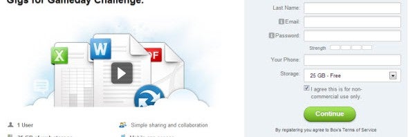 box free 25GB giveaway