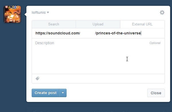 Soundcloud paste URL